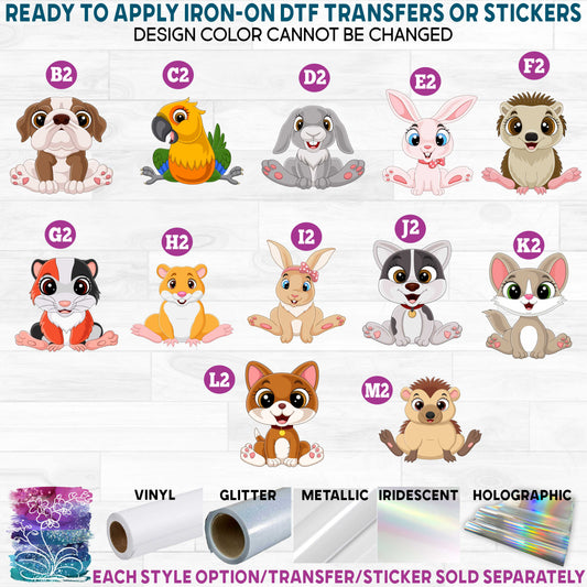 (s337-04) Cartoon Baby Pets Animals Printed Heat Transfer or Sticker