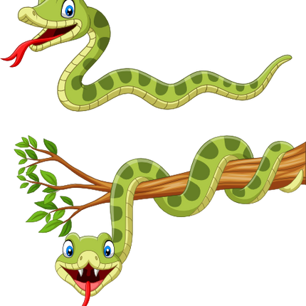 (s337-5-K) Set of 2 Snakes Branch