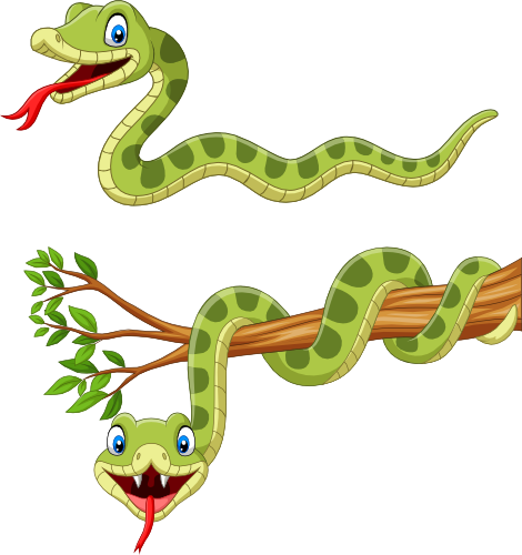 (s337-5-K) Set of 2 Snakes Branch