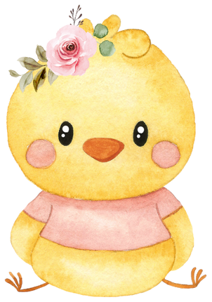 (s034-1-K) Baby Girl Chick Flowers