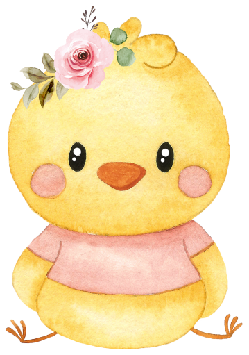 (s034-1-K) Baby Girl Chick Flowers