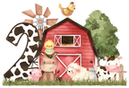 (s034-3-A)  Red Barn Farm Animals 1, 2 Any Age