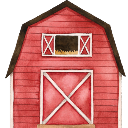 (s034-3-B)  Red Barn Windmill