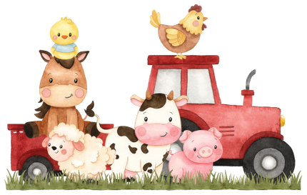 (s034-04-A)  Red Tractor Farm Animals 1, 2 Any Age