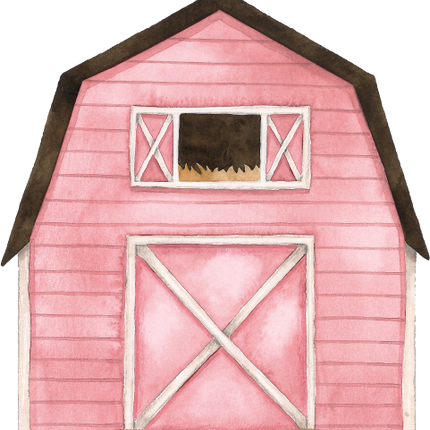 (s034-5-B)  Pink Barn Windmill