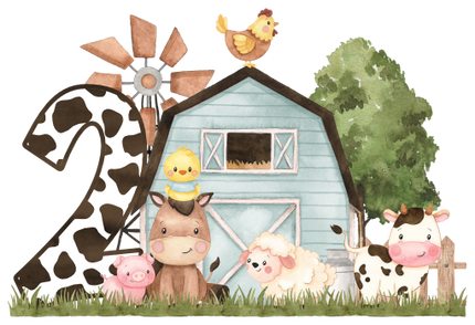 (s034-7-A)  Blue Barn Farm Animals 1, 2 Any Age