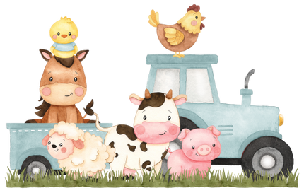 (s034-08-A)  Blue Tractor Farm Animals 1, 2 Any Age