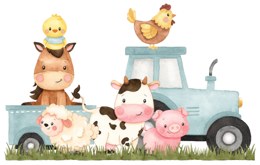 (s034-08-A)  Blue Tractor Farm Animals 1, 2 Any Age