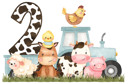 (s034-08-A)  Blue Tractor Farm Animals 1, 2 Any Age