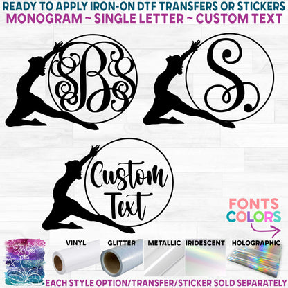 (s042-2D) Ballet Ballerina Dance Dancer Monogram Custom Text