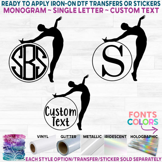 (s042-2G) Male Ballet Dance Dancer Monogram Custom Text