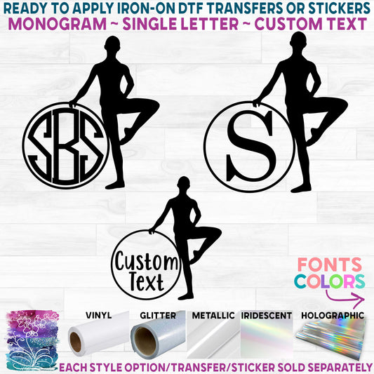 (s042-2I) Male Ballet Dance Dancer Monogram Custom Text