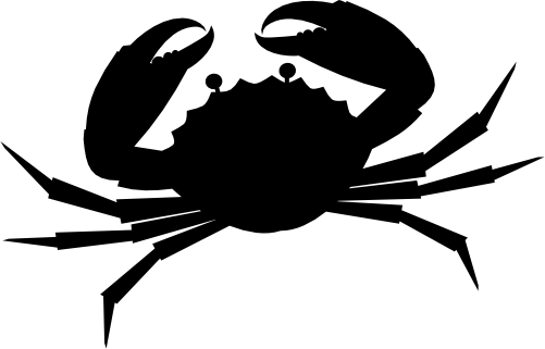 (s341-K) Crab Silhouette