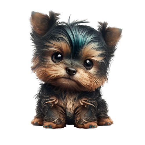 (343-01-3E) Watercolor Yorkie Puppy Iron-On Transfer
