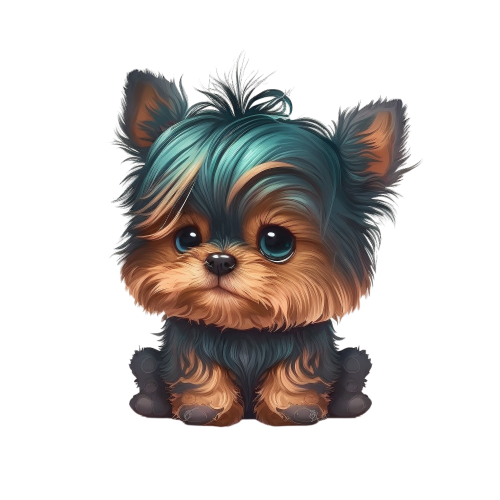 (343-01-3F) Watercolor Yorkie Puppy Iron-On Transfer