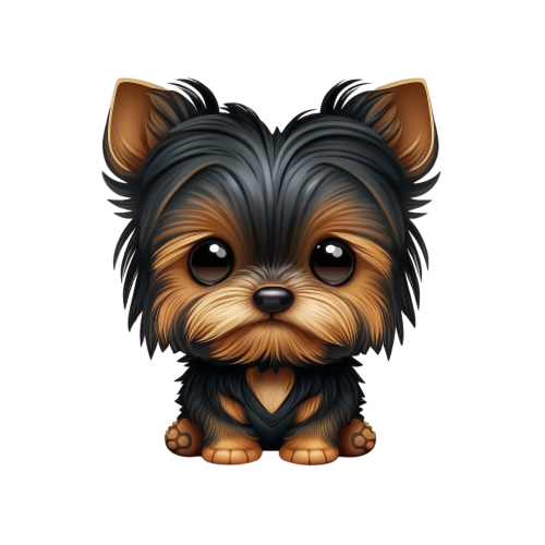 (343-01-3G) Watercolor Yorkie Puppy Iron-On Transfer