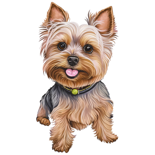 (343-06-9F) Watercolor Yorkie Iron-On Transfer