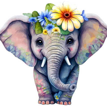 (s343-6-A) Flower Elephant