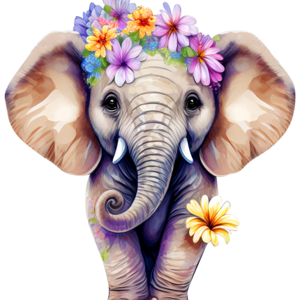 (s343-6-C) Flower Elephant