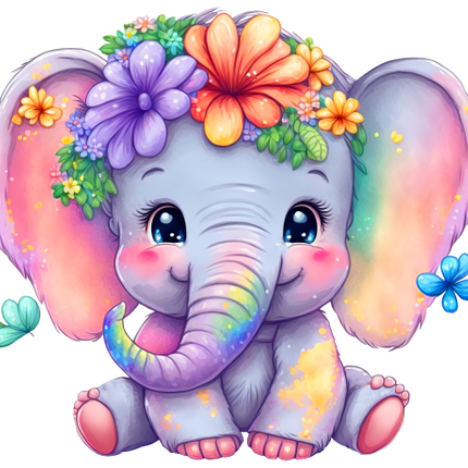 (s343-6-D) Flower Elephant