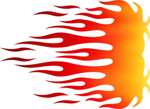(344-01-D) Hot Rod Flames Flame Flaming