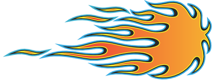 (344-1-E) Hot Rod Flames Flame Flaming