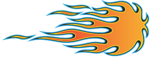 (s344-1-E) Hot Rod Flames Flame Flaming