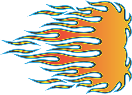 (344-1-F) Hot Rod Flames Flame Flaming