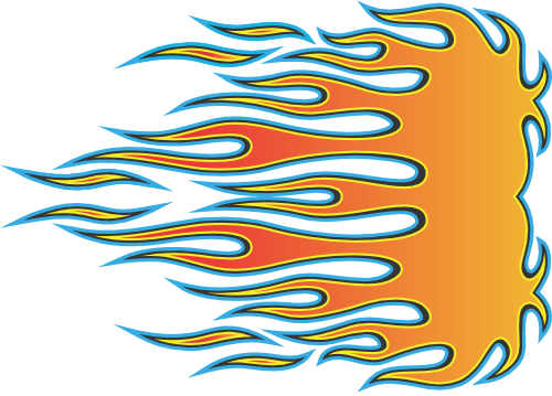(s344-1-F) Hot Rod Flames Flame Flaming