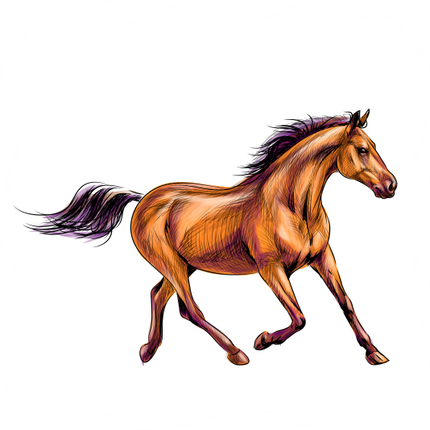 (s346-2-1A) Watercolor Boho Horse