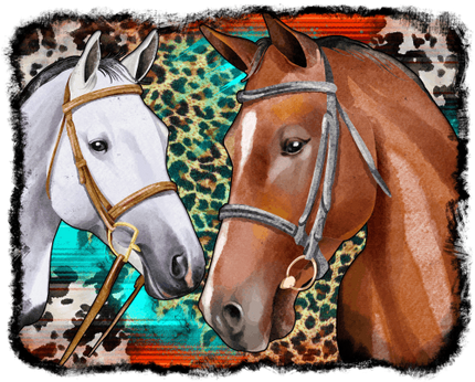 (s346-1-1H)  Watercolor 2 Horses