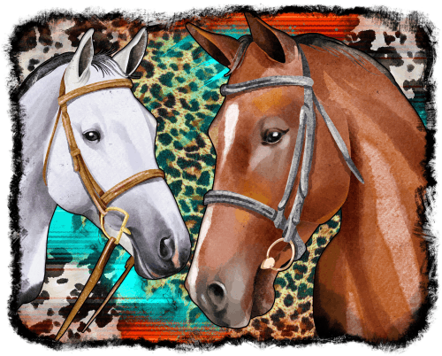 (s346-1-1H)  Watercolor 2 Horses