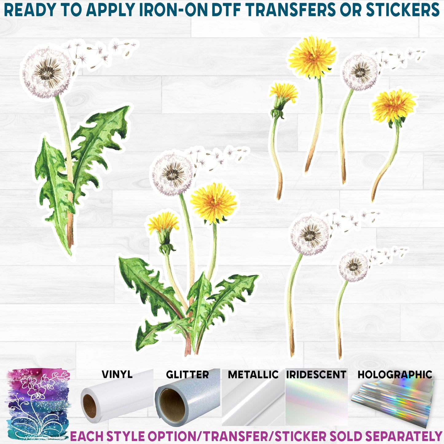 (s347) Watercolor Dandelions