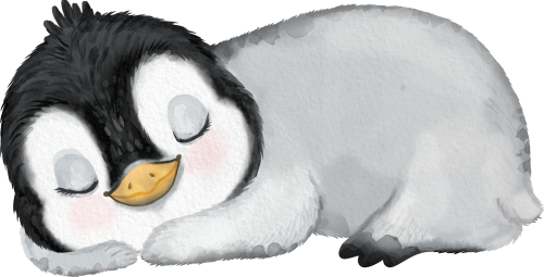 (348-V) Sleeping Baby Penguin