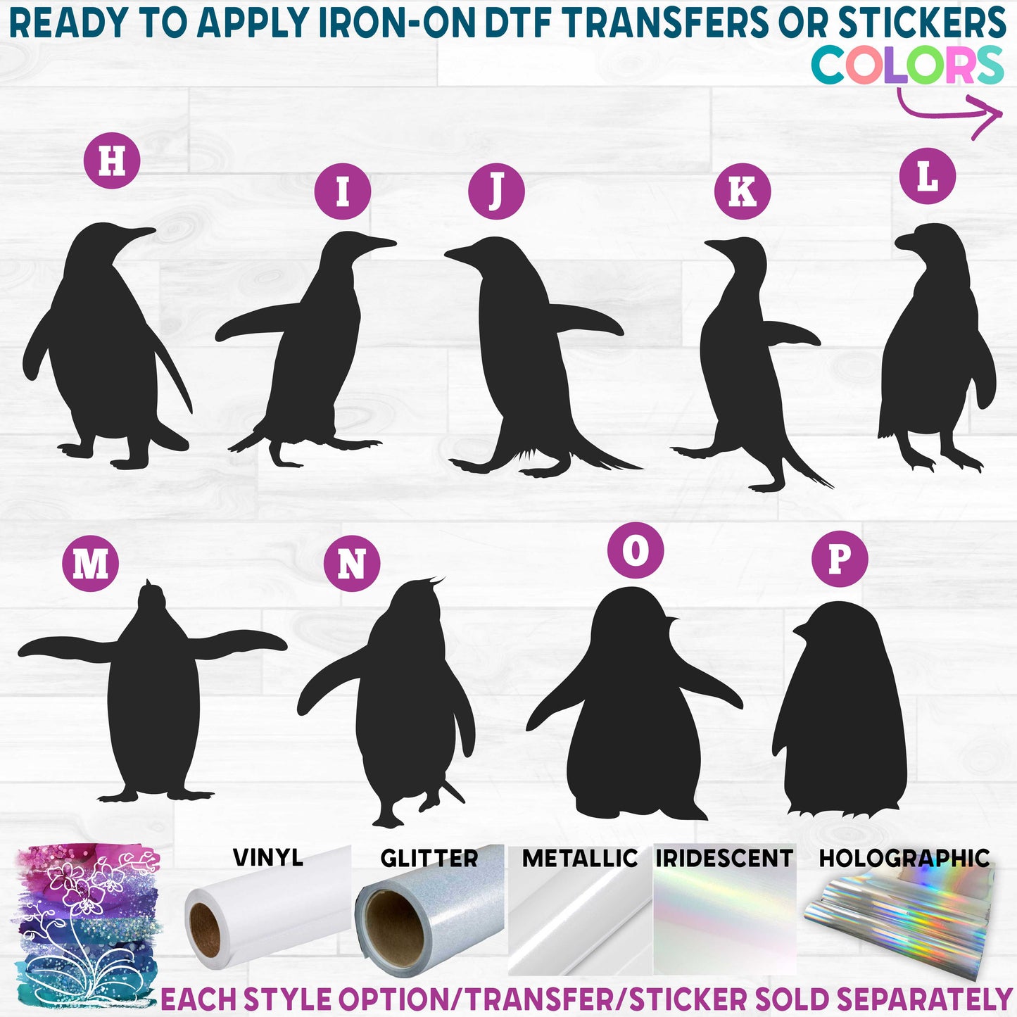 (s348) Penguin Penguins Baby Printed Heat Transfer or Sticker