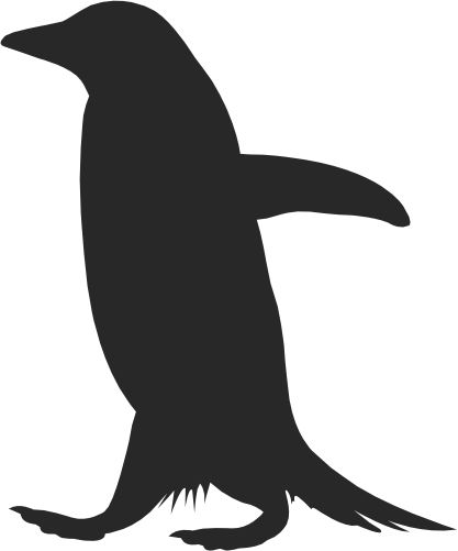 (s348-J) Penguin Silhouette