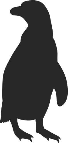 (s348-L) Penguin Silhouette