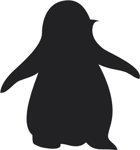 (s348-O) Penguin Silhouette
