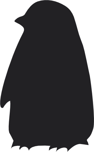 (s348-P) Penguin Silhouette