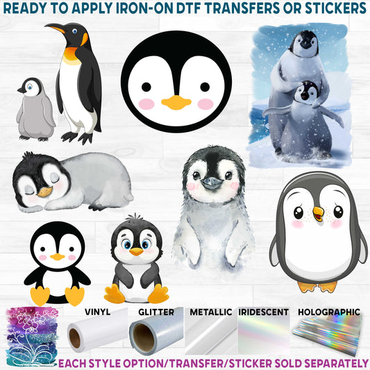 (s348) Illustrated Cartoon Watercolor Penguin Collection 34 Style Options