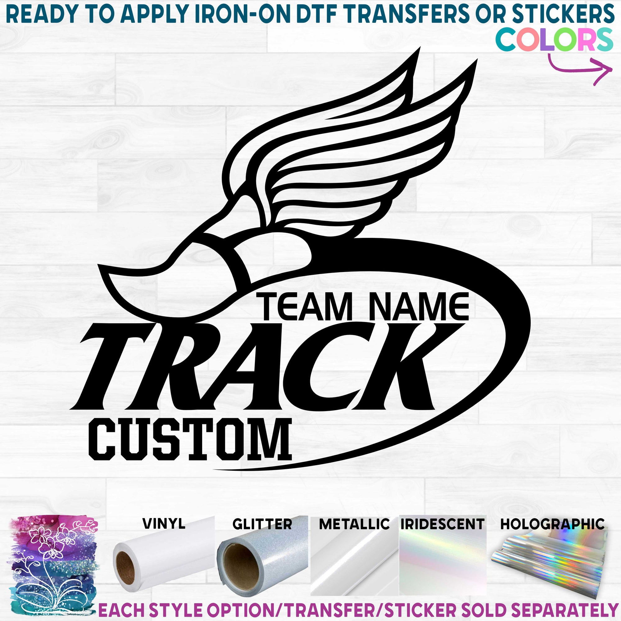 (s349-8A) Track & Field Team Name Family Mom Custom Text