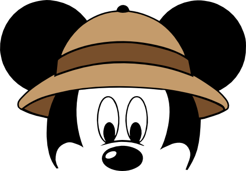 (s351-D1-12) Safari Mickey Mouse Face