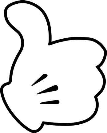 (351-D1-1Q) Mickey Mouse Hand Thumbs Up