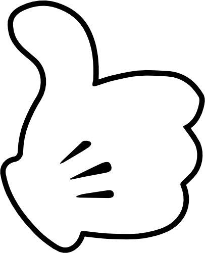 (351-D1-1Q) Mickey Mouse Hand Thumbs Up