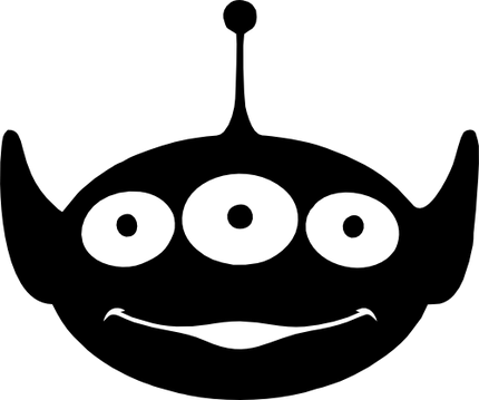(351-D07-1K) Alien Face Silhouette