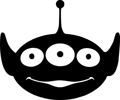(351-D7-1K) Alien Face Silhouette