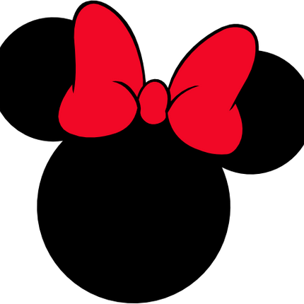 (351-D1-1I) Minnie Mouse Head Solid Bow