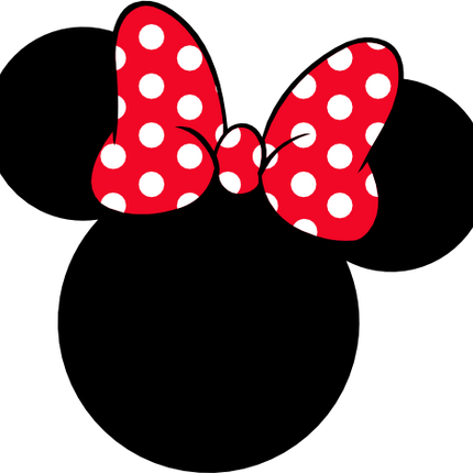 (351-D1-1I) Minnie Mouse Head Polka Dot Bow