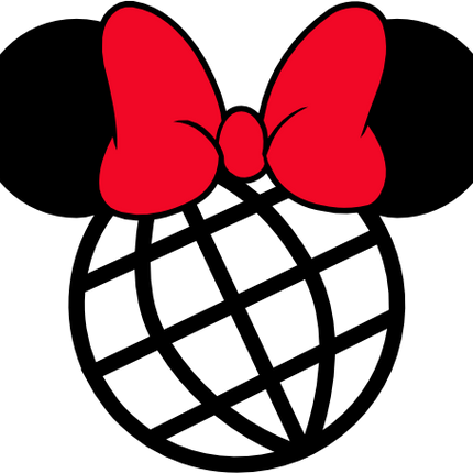 (351-D1-1J) Epcot Minnie Mouse Head Solid Bow