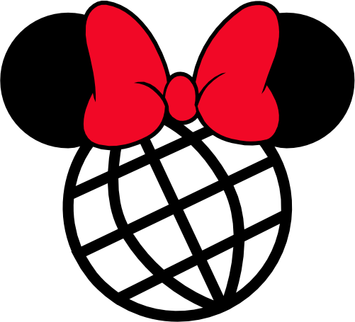 (351-D1-1J) Epcot Minnie Mouse Head Solid Bow